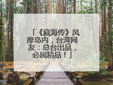 《藏海传》风靡岛内，台湾网友：总台出品，必属精品！