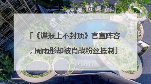 《谍报上不封顶》官宣阵容，周雨彤却被肖战粉丝抵制