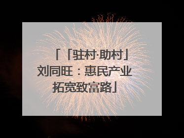 「驻村·助村」刘同旺：惠民产业拓宽致富路