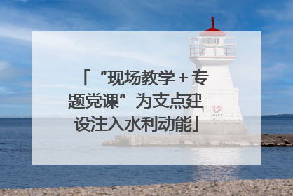“现场教学＋专题党课”为支点建设注入水利动能