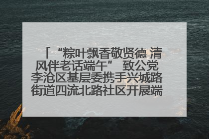 “粽叶飘香敬贤德 清风伴老话端午” 致公党李沧区基层委携手兴城路街道四流北路社区开展端午节主题活动