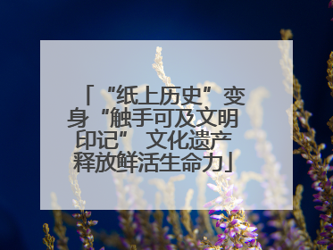 “纸上历史”变身“触手可及文明印记” 文化遗产释放鲜活生命力