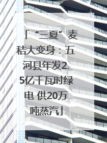 “三夏”麦秸大变身：五河县年发2.5亿千瓦时绿电 供20万吨蒸汽