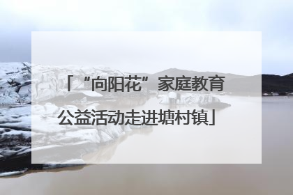 “向阳花”家庭教育公益活动走进塘村镇