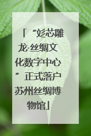 “彣芯雕龙·丝绸文化数字中心”正式落户苏州丝绸博物馆