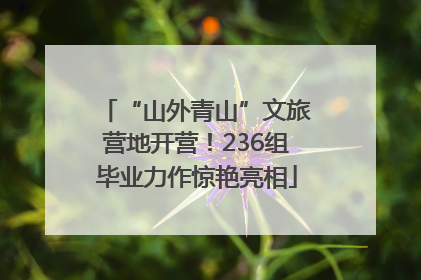 “山外青山”文旅营地开营！236组毕业力作惊艳亮相