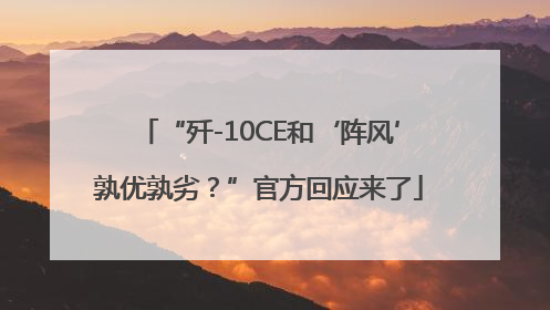 “歼-10CE和‘阵风’孰优孰劣？”官方回应来了