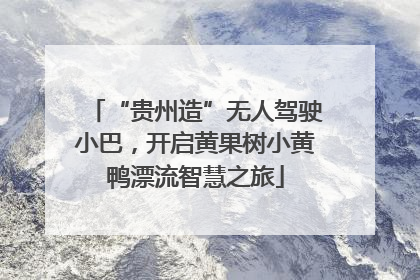“贵州造”无人驾驶小巴，开启黄果树小黄鸭漂流智慧之旅