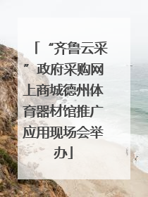 “齐鲁云采”政府采购网上商城德州体育器材馆推广应用现场会举办