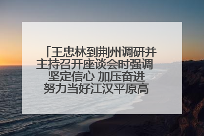 王忠林到荆州调研并主持召开座谈会时强调 坚定信心 加压奋进 努力当好江汉平原高质量发展排头兵