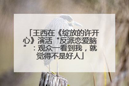 王西在《绽放的许开心》演活“反派恋爱脑”：观众一看到我，就觉得不是好人