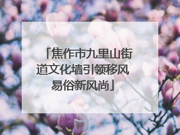 焦作市九里山街道文化墙引领移风易俗新风尚