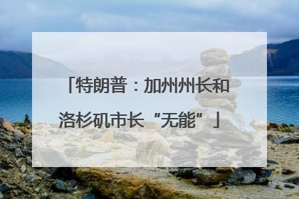 特朗普：加州州长和洛杉矶市长“无能”