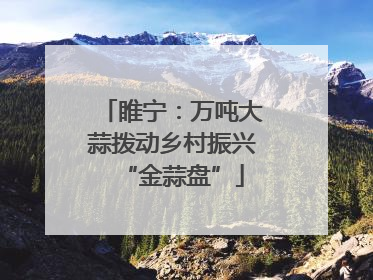 睢宁：万吨大蒜拨动乡村振兴“金蒜盘”