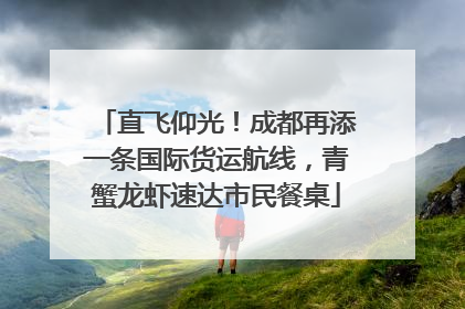 直飞仰光！成都再添一条国际货运航线，青蟹龙虾速达市民餐桌