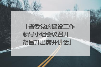省委党的建设工作领导小组会议召开 胡昌升出席并讲话