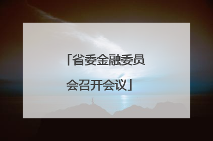 省委金融委员会召开会议