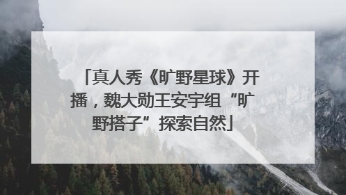 真人秀《旷野星球》开播，魏大勋王安宇组“旷野搭子”探索自然