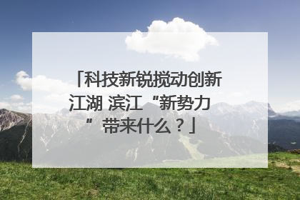 科技新锐搅动创新江湖 滨江“新势力”带来什么？