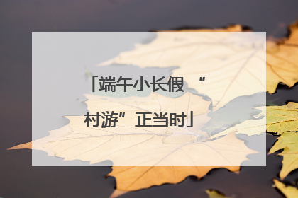 端午小长假 “村游”正当时