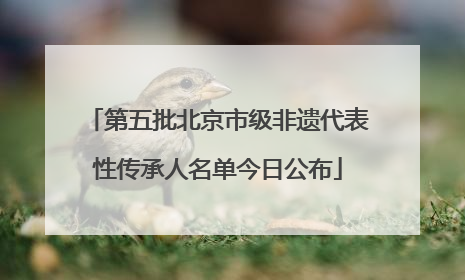 第五批北京市级非遗代表性传承人名单今日公布