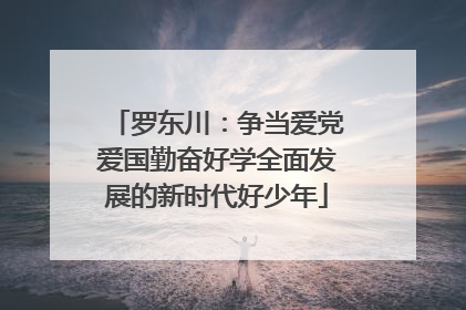 罗东川：争当爱党爱国勤奋好学全面发展的新时代好少年