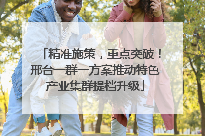 精准施策，重点突破！邢台一群一方案推动特色产业集群提档升级
