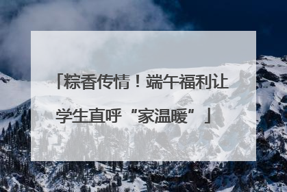 粽香传情！端午福利让学生直呼“家温暖”