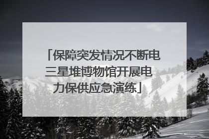 保障突发情况不断电 三星堆博物馆开展电力保供应急演练