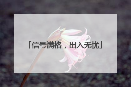 信号满格，出入无忧