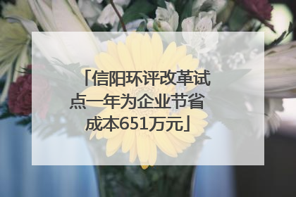 信阳环评改革试点一年为企业节省成本651万元