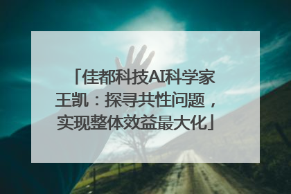 佳都科技AI科学家王凯：探寻共性问题，实现整体效益最大化