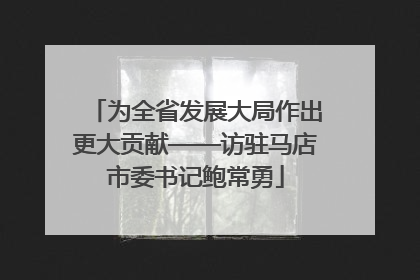 为全省发展大局作出更大贡献——访驻马店市委书记鲍常勇