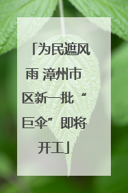 为民遮风雨 漳州市区新一批“巨伞”即将开工
