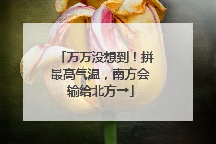 万万没想到！拼最高气温，南方会输给北方→
