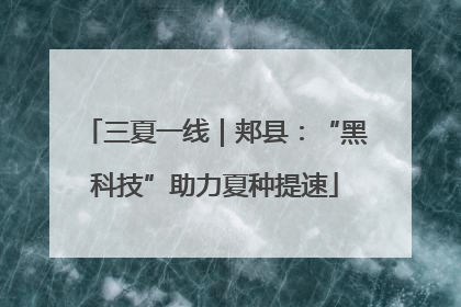 三夏一线｜郏县：“黑科技”助力夏种提速