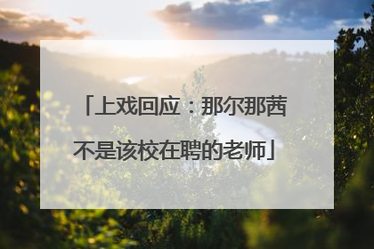 上戏回应：那尔那茜不是该校在聘的老师