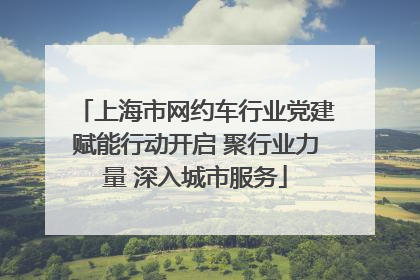 上海市网约车行业党建赋能行动开启 聚行业力量 深入城市服务
