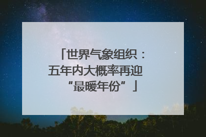 世界气象组织：五年内大概率再迎“最暖年份”