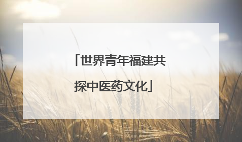世界青年福建共探中医药文化