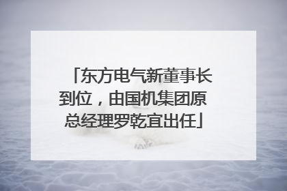 东方电气新董事长到位，由国机集团原总经理罗乾宜出任