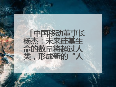 中国移动董事长杨杰：未来硅基生命的数量将超过人类，形成新的“人口红利”