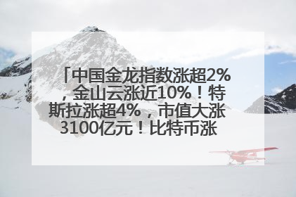 中国金龙指数涨超2%，金山云涨近10%！特斯拉涨超4%，市值大涨3100亿元！比特币涨回11万美元关口