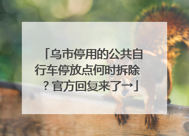 乌市停用的公共自行车停放点何时拆除？官方回复来了→