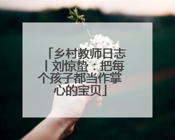 乡村教师日志丨刘惊蛰：把每个孩子都当作掌心的宝贝
