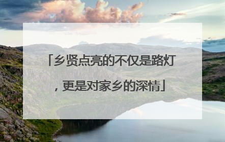 乡贤点亮的不仅是路灯，更是对家乡的深情