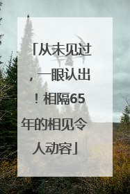 从未见过，一眼认出！相隔65年的相见令人动容