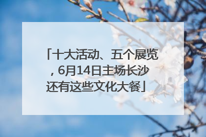 十大活动、五个展览，6月14日主场长沙还有这些文化大餐