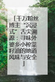 千万粉丝博主“沉浸式”舌尖溯源：寻味外婆乡小榨菜籽油的地道风味与安全