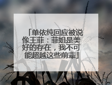 单依纯回应被说像王菲：菲姐是美好的存在，我不可能超越这些前辈